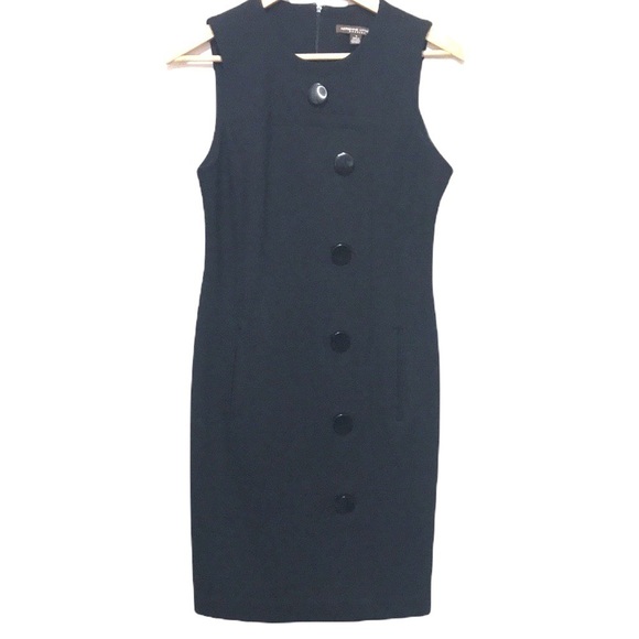 ADRIENNE Vittadini black sleeveless button embellished bodycon dress 4 - Picture 1 of 12